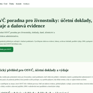 OSVČ poradna – daně a doklady – náhled webu